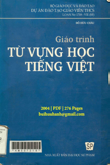 Giáo Trình Từ Vựng Học Tiếng Việt (NXB Đại Học Sư Phạm 2004) - Đỗ Hữu Châu, 276 Trang