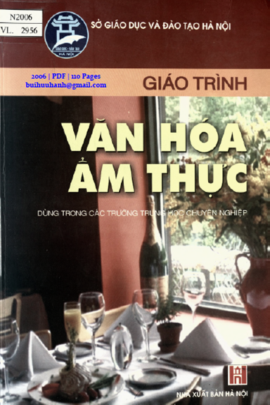 Giáo Trình Văn Hóa Ẩm Thực (NXB Hà Nội 2006) - Nguyễn Việt Cầm, 110 Trang