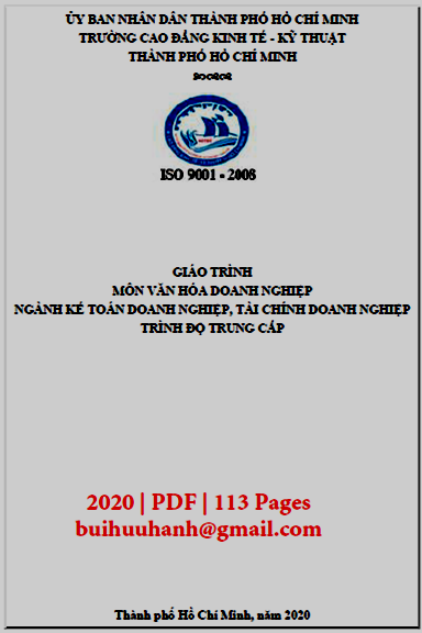 Giáo Trình Văn Hóa Doanh Nghiệp (NXB Kinh Tế Kỹ Thuật 2020) - Nguyễn Văn Kiên, 113 Trang