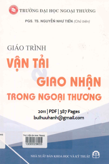 Giáo Trình Vận Tải Và Giao Nhận Trong Ngoại Thương (NXB Khoa Học Kỹ Thuật 2011) - Nguyễn Như Tiến
