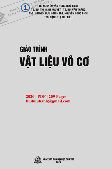 Giáo Trình Vật Liệu Vô Cơ (NXB Đại Học Cần Thơ 2020) - Nguyễn Văn Hưng, 209 Trang