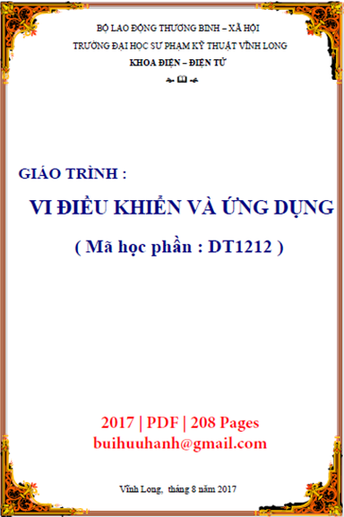 Giáo Trình Vi Điều Khiển Và Ứng Dụng (NXB Sư Phạm Kỹ Thuật 2017) - Mai Nhật Thiên, 208 Trang