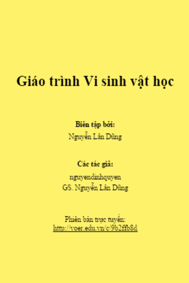Giáo Trình Vi Sinh Vật Học (NXB Hà Nội 2014) - Nguyễn Lân Dũng, 835 Trang