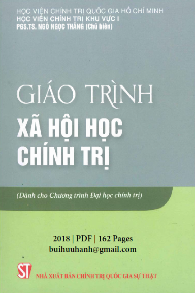 Giáo Trình Xã Hội Học Chính Trị (NXB Chính Trị 2018) - Ngô Ngọc Thắng, 162 Trang