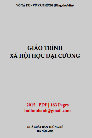 Giáo Trình Xã Hội Học Đại Cương (NXB Thống Kê 2015) - Võ Tá Tri, 163 Trang