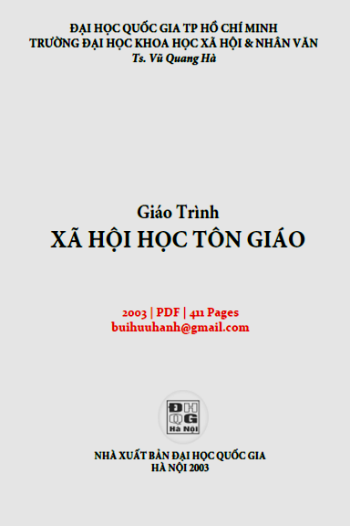 Giáo Trình Xã Hội Học Tôn Giáo (NXB Đại Học Quốc Gia 2003) - Vũ Quang Hà, 411 Trang