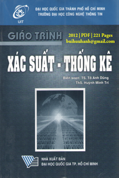 Giáo Trình Xác Suất Thống Kê (NXB Đại Học Quốc Gia 2012) - Tô Anh Dũng, 221 Trang