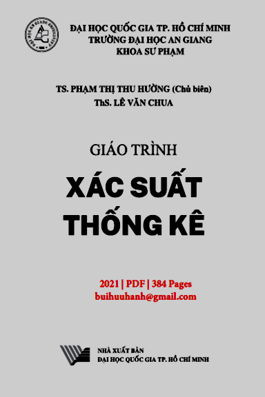 Giáo Trình Xác Suất Thống Kê (NXB Đại Học Quốc Gia 2021) - Phạm Thị Thu Hường, 384 Trang
