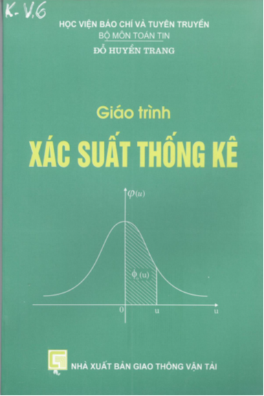Giáo Trình Xác Suất Thống Kê (NXB Giao Thông Vận Tải 2006) - Đỗ Hoàng Trang, 247 Trang