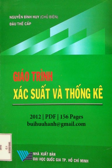 Giáo Trình Xác Suất Và Thống Kê (NXB Đại Học Quốc Gia 2012) - Nguyễn Đình Huy, 156 Trang