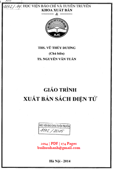 Giáo Trình Xuất Bản Sách Điện Tử (NXB Hà Nội 2014) - Vũ Thùy Dương, 174 Trang