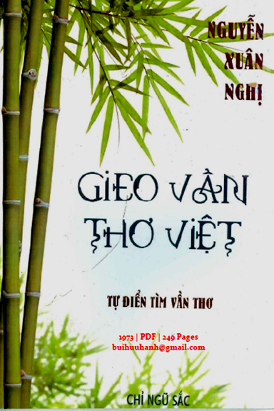 Gieo Vần Thơ Việt (NXB Chỉ Ngũ Sắc 1973) - Nguyễn Xuân Nghị, 249 Trang