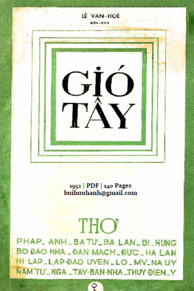 Gió Tây (NXB Quốc Học Thư Xã 1952) - Lê Văn Hòe, 140 Trang