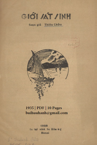 Giới Sát Sinh (NXB Hòa Ký 1935) - Thiều Chửu, 10 Trang