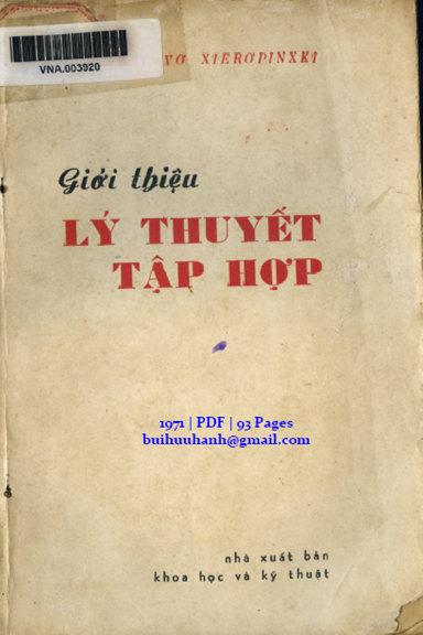 Giới Thiệu Lý Thuyết Tập Hợp (NXB Khoa Học Kỹ Thuật 1971) - Waclaw Sierpinski, 93 Trang