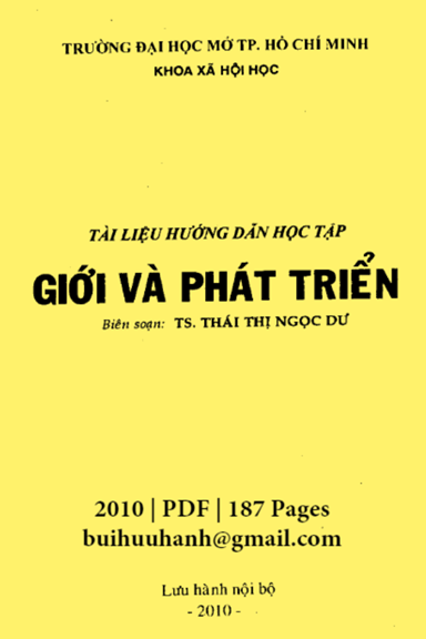 Giới Và Phát Triển (NXB Đại Học Mở 2010) - Thái Thị Ngọc Dư, 187 Trang