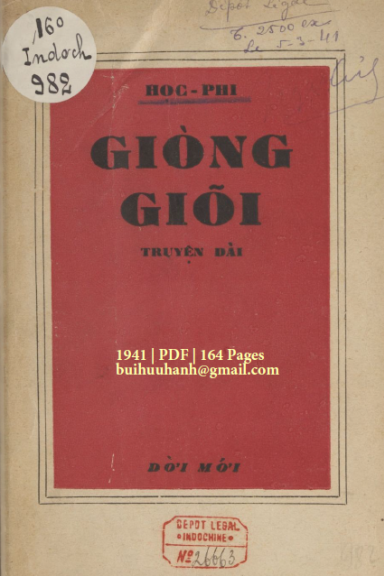 Giòng Giõi (NXB Đời Mới 1941) - Học Phi, 164 Trang