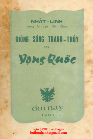 Giòng Sông Thanh Thủy Quyển 3-Vọng Quốc (NXB Đời Nay 1961) - Nhất Linh, 213 Trang