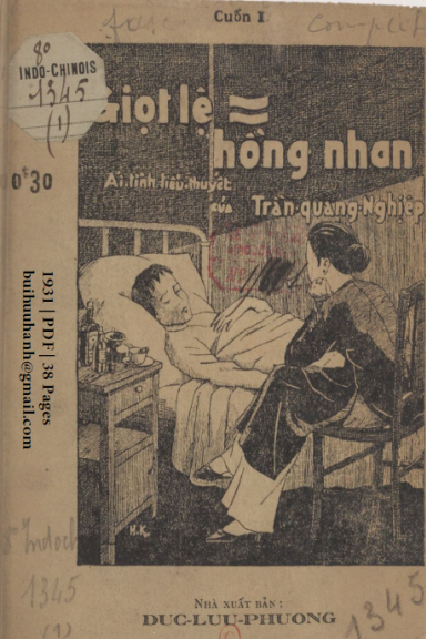 Giọt Lệ Hồng Nhan Cuốn 1 (NXB Đức Lưu Phương 1931) - Trần Quang Nghiệp, 38 Trang