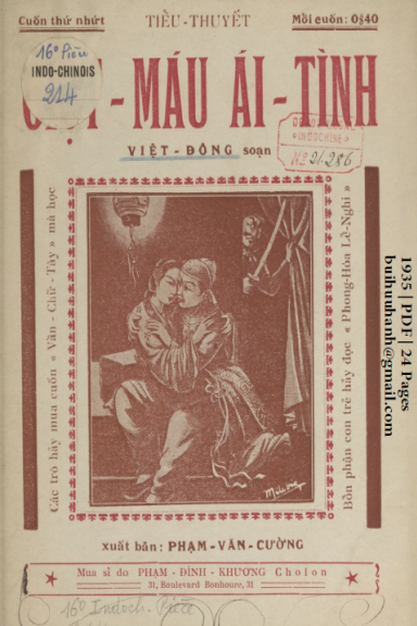Giọt Máu Ái Tình Cuốn 1 (NXB Bảo Tồn 1935) - Việt Đông, 24 Trang
