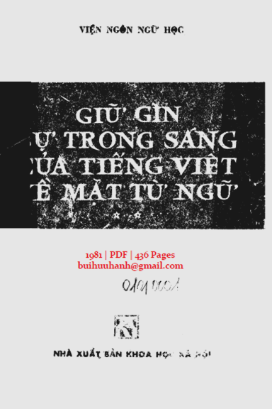 Giữ Gìn Sự Trong Sáng Của Tiếng Việt Về Mặt Từ Ngữ Tập 2 (NXB Khoa Học Xã Hội 1981) - Viện Ngôn Ngữ
