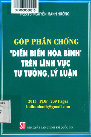 Góp Phần Chống Diễn Biến Hòa Bình Trên Lĩnh Vực Tư Tưởng, Lý Luận - Nguyễn Mạnh Hưởng, 239 Trang