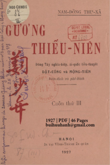 Gương Thiếu Niên Cuốn 3 (NXB Vĩnh Thành 1927) - Phạm Dật Công, 46 Trang