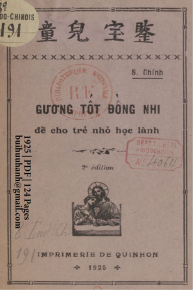 Gương Tốt Đồng Nhi (NXB Qui Nhơn 1925) - Simon Chính, 124 Trang