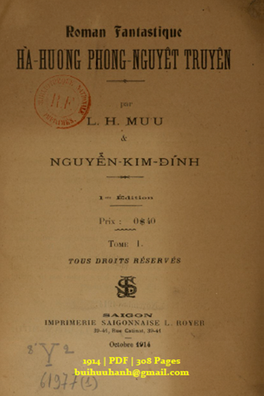 Hà Hương Phong Nguyệt Truyện (NXB J.Việt 1914) - Lê Hoằng Mưu, 308 Trang