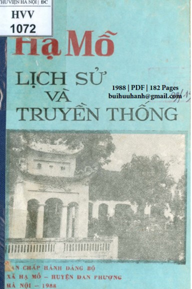 Hạ Mỗ Lịch Sử Và Truyền Thống (NXB Hà Nội 1988) - Nguyễn Tọa, 182 Trang