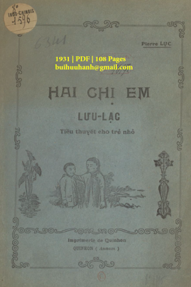 Hai Chị Em Lưu Lạc (NXB Qui Nhơn 1931) - Pierre Lục, 108 Trang
