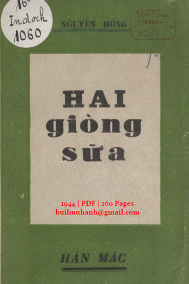 Hai Giòng Sữa (NXB Hàn Mặc 1944) - Nguyên Hồng, 260 Trang
