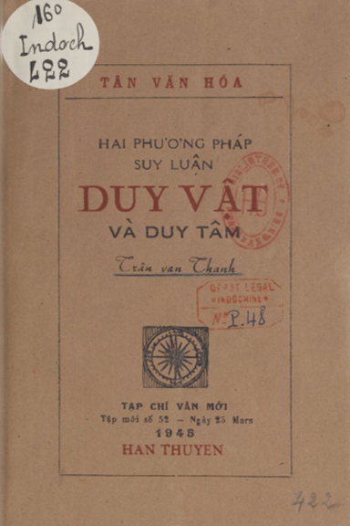 Hai Phương Pháp Suy Luận Duy Vật Và Duy Tâm (NXB Hàn Thuyên 1945) - Trần Văn Thanh, 210 Trang