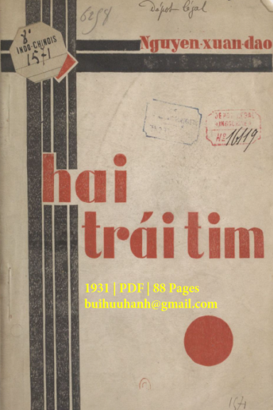 Hai Trái Tim (NXB Bảo Đài 1931) - Nguyễn Xuân Đào, 88 Trang