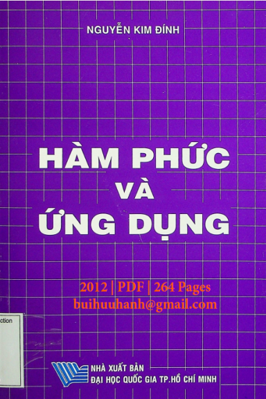 Hàm Phức Và Ứng Dụng (NXB Đại Học Quốc Gia 2012) - Nguyễn Kim Đính, 264 Trang