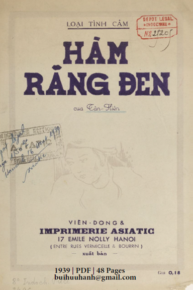 Hàm Răng Đen (NXB Asiatic 1939) - Tân Hiến, 48 Trang