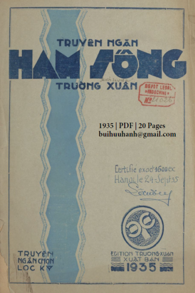 Ham Sống (NXB Lê Cường 1935) - Trường Xuân, 20 Trang