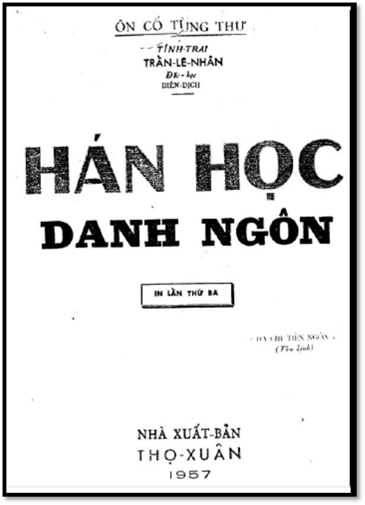 Hán Học Danh Ngôn (NXB Thọ Xuân 1957) - Trần Lê Nhân, 144 Trang
