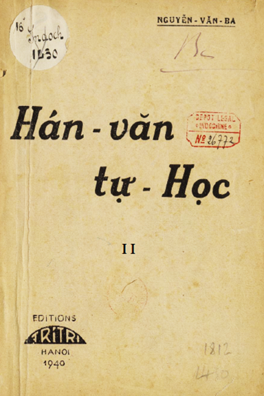 Hán Văn Tự Học Quyển 2 (NXB Tri Trí 1940) - Nguyễn Văn Ba, 120 Trang