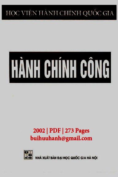 Hành Chính Công (NXB Đại Học Quốc Gia 2002) - Võ Kim Sơn, 273 Trang