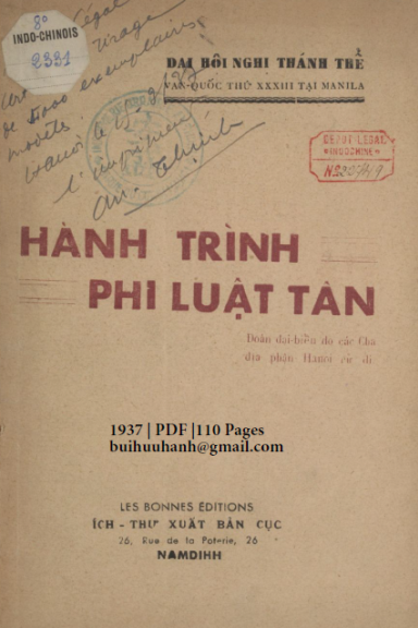 Hành Trình Phi Luật Tân (NXB Ích Thư 1937) - Nhiều Tác Giả, 110 Trang