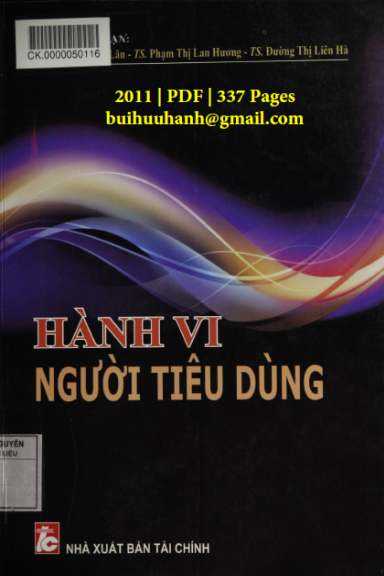 Hành Vi Người Tiêu Dùng (NXB Tài Chính 2011) - Nguyễn Xuân Lãn, 337 Trang
