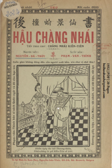 Hậu Chàng Nhái (NXB Xưa Nay 1932) - Nguyễn Bá Thời, 20 Trang