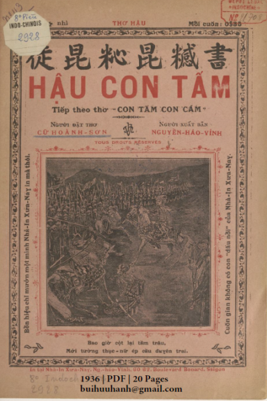 Hậu Con Tấm (NXB Xưa Nay 1936) - Cữ Hoành Sơn, 20 Trang