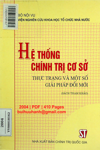 Hệ Thống Chính Trị Cơ Sở Thực Trạng Và Một Số Giải Pháp Đổi Mới (NXB Chính Trị 2004) - Chu Văn Thành