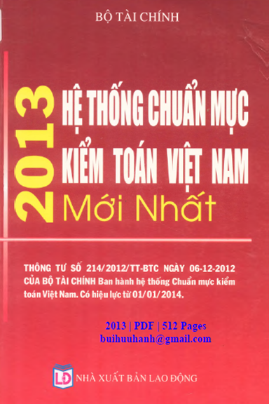 Hệ Thống Chuẩn Mực Kiểm Toán Việt Nam Mới Nhất 2013 (NXB Lao Động 2013) - Trần Xuân Hà, 512 Trang