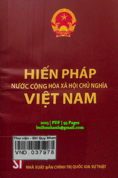 Hiến Pháp Nước Cộng Hòa Xã Hội Chủ Nghĩa Việt Nam (NXB Chính Trị 2023) - Nhiều Tác Giả, 93 Trang