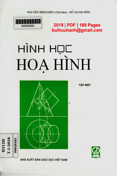 Hình Học Họa Hình Tập 1 (NXB Giáo Dục 2018) - Nguyễn Đình Điện, 189 Trang