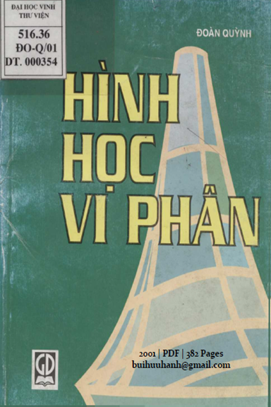 Hình Học Vi Phân (NXB Giáo Dục 2001) - Đoàn Quỳnh, 382 Trang