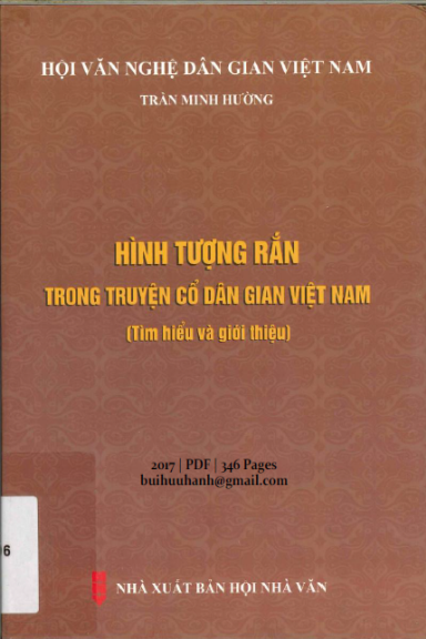 Hình Tượng Rắn Trong Truyện Cổ Dân Gian Việt Nam (NXB Hội Nhà Văn 2017) - Trần Minh Hường, 346 Trang